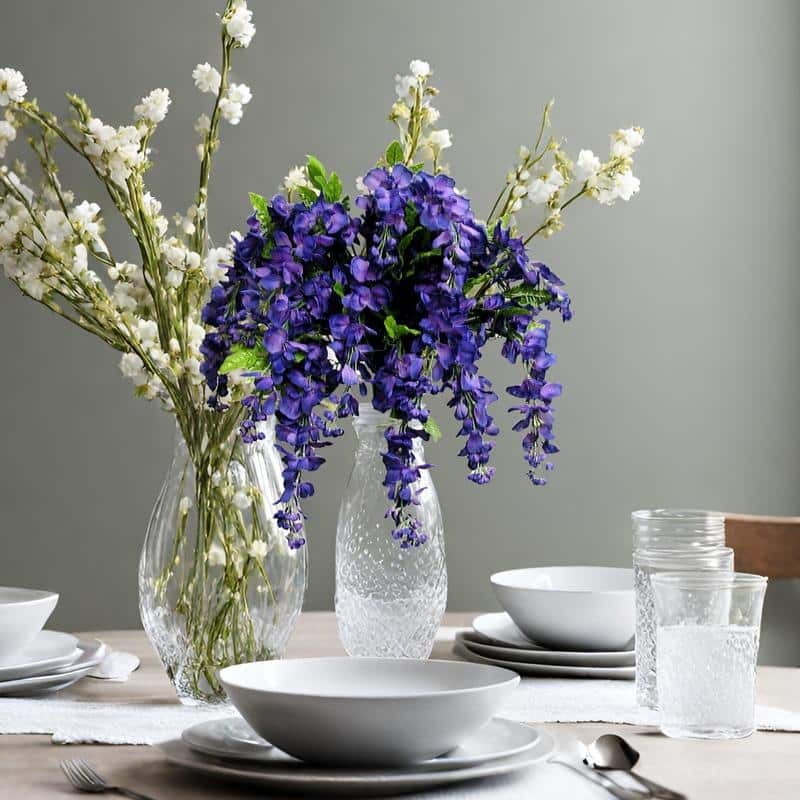 Faux Wisteria Flower Stems Bunch