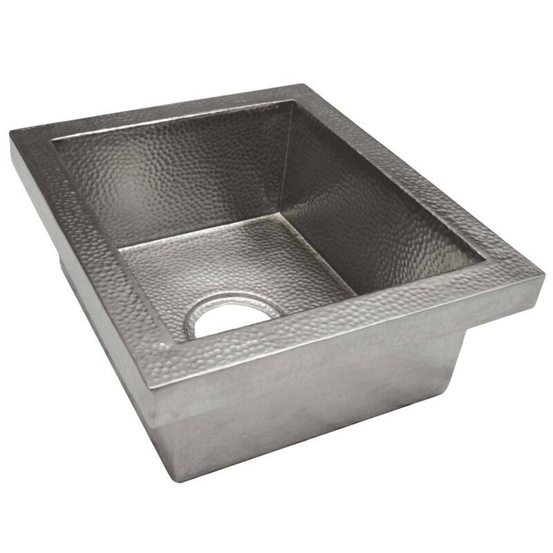 Native Trails Manhattan 17" x 15" Single Basin Drop In 16-Gauge Copper - Brushed Nickel