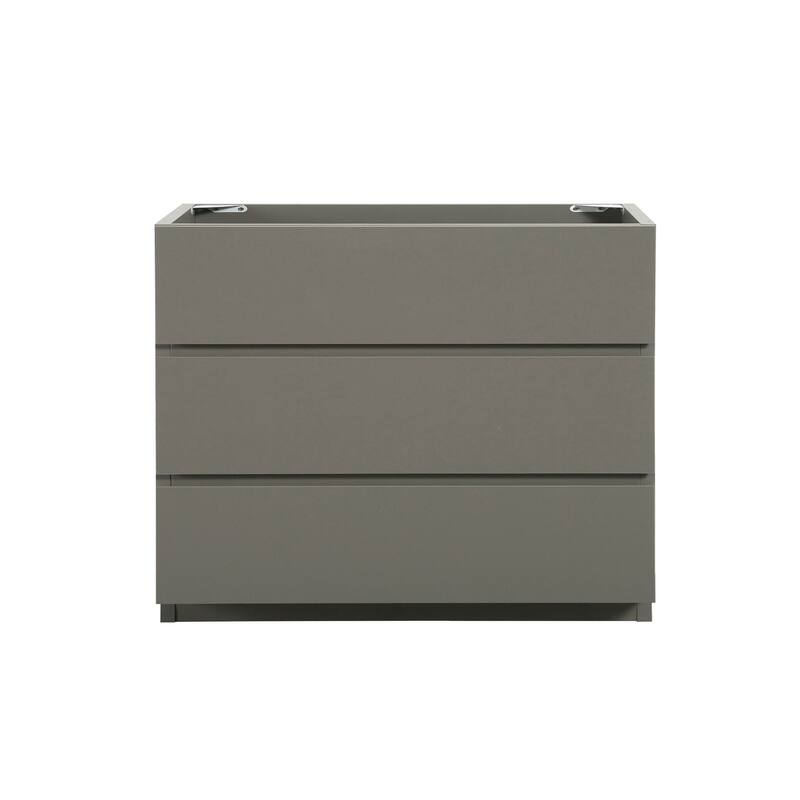 GDFStudio - Alice Gray Freestanding Bathroom Cabinet with Three Soft-Close Drawers, Pre-Assembled, No Basin - 36" - Gray