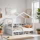 preview thumbnail 2 of 7, Twin Size Wooden House Bed with Shelves and a Mini-cabinet, White