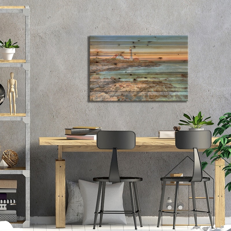 Portland Sunrise Print On Wood by David Gardiner - Multi-Color