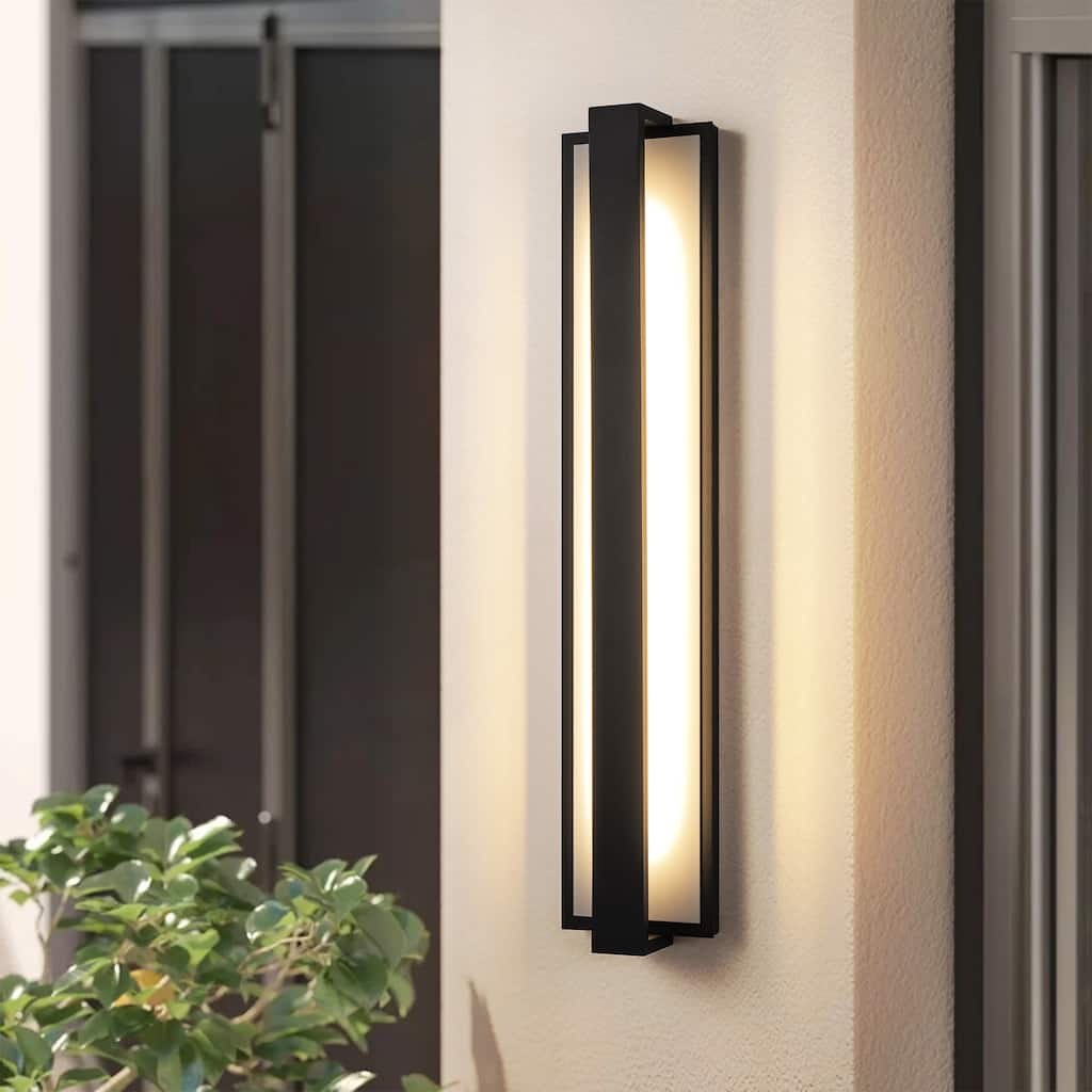 Modern Black Rectangular Linear LED Outdoor Wall Lights/Sconce Lighting