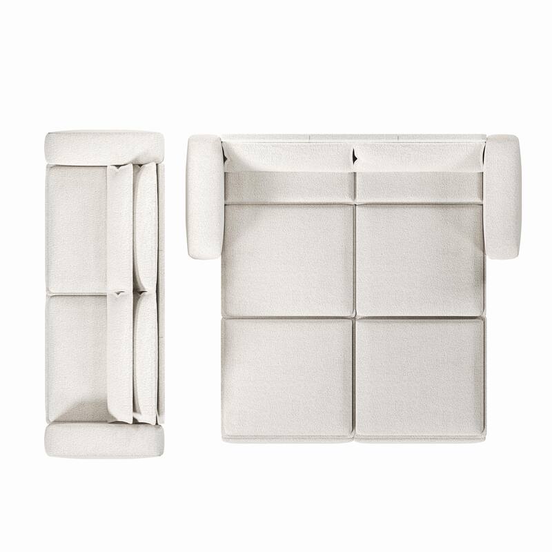 GDFStudio - Teddy 93" 3-in-1 Convertible Sleeper Sofa with 2 Lumbar Pillows