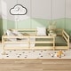 preview thumbnail 63 of 70, Full Size Montessori Floor Bed with Safety Fence, Solid Pine Wood Frame, Kids Low-Profile Bed for Boys and Girls, Easy Assembly