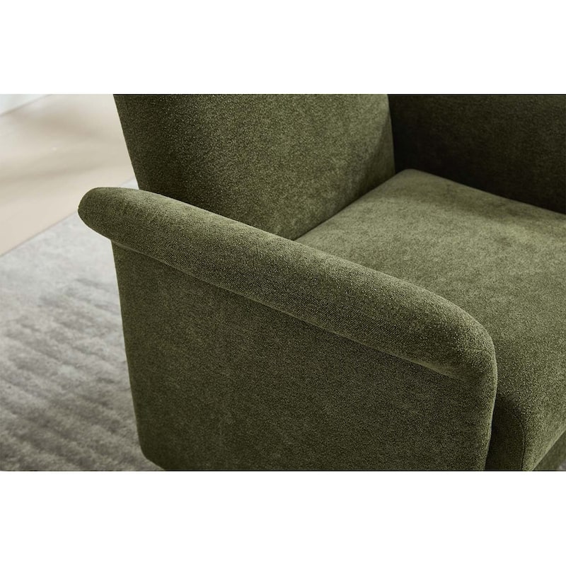 Swivel Accent Chair with Wood Base for Comfortable Reading and Living Room Elegance