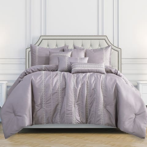 Wellco Bedding Comforter Set Bed In A Bag - 7 Piece Luxury Bedding Sets - Oversized Bedroom Comforters, LAGUNA