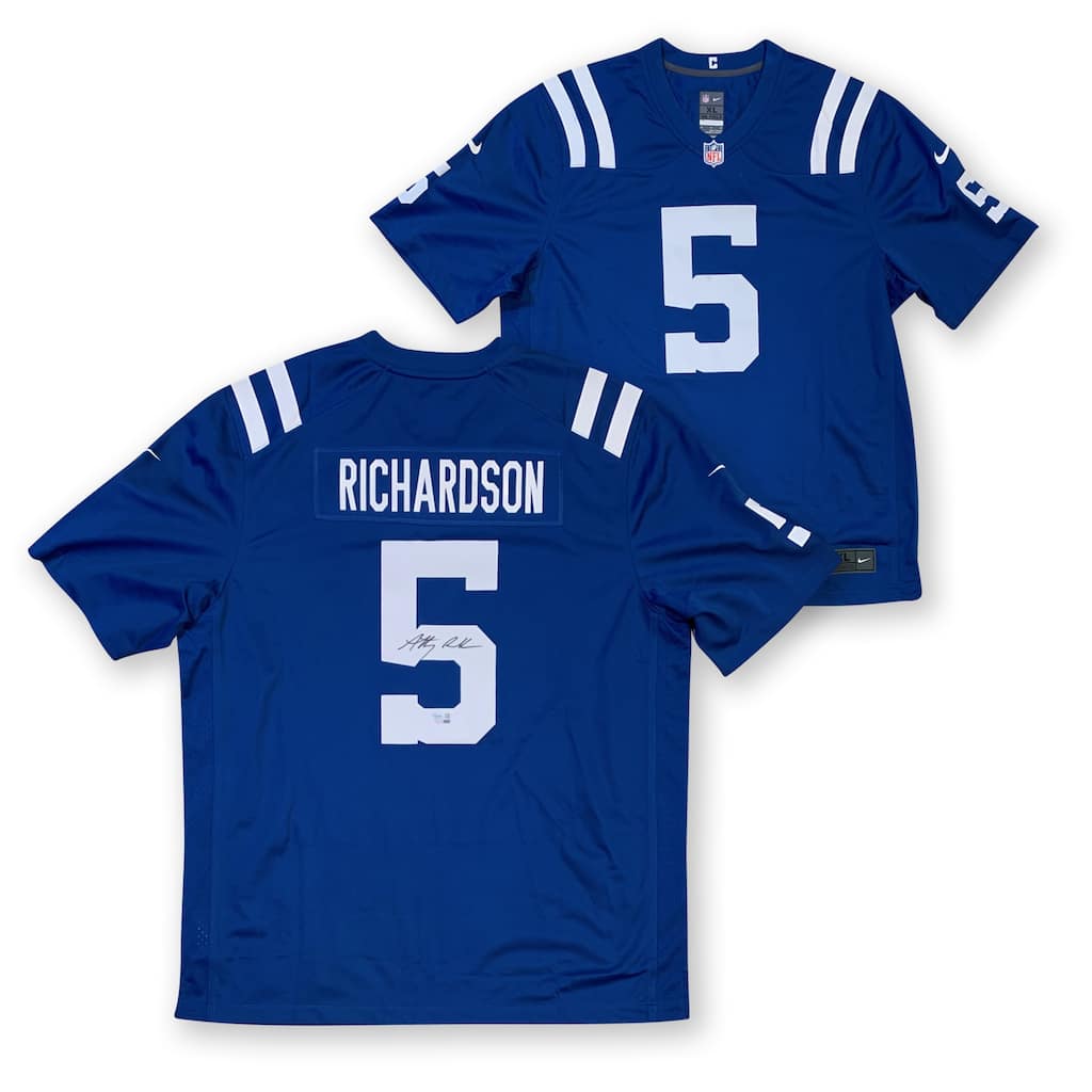 Anthony Richardson Autographed Indianapolis Colts Signed Nike Game Football Jersey Fanatics Authentic COA - 8'6" x 11'6"