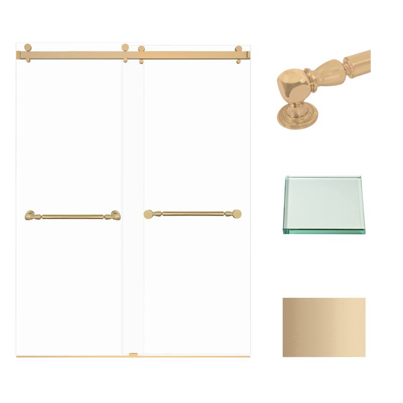 Transolid BYPT608010C-N 80" High x 60" Wide Bypass Frameless Shower - Champagne Bronze