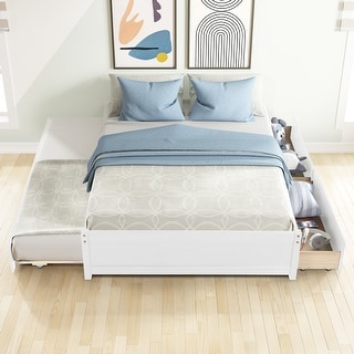 Concise Kids Teens Mattress Foundation Full Size, White, Twin Trundle