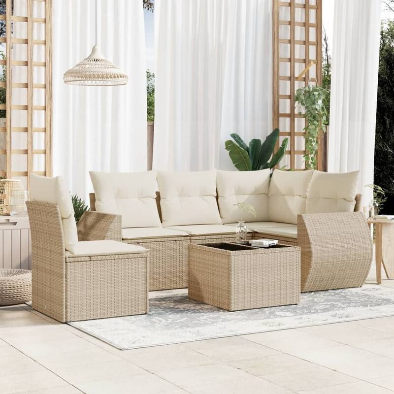 vidaXL Garden Sofa Set - Beige and cream Without table