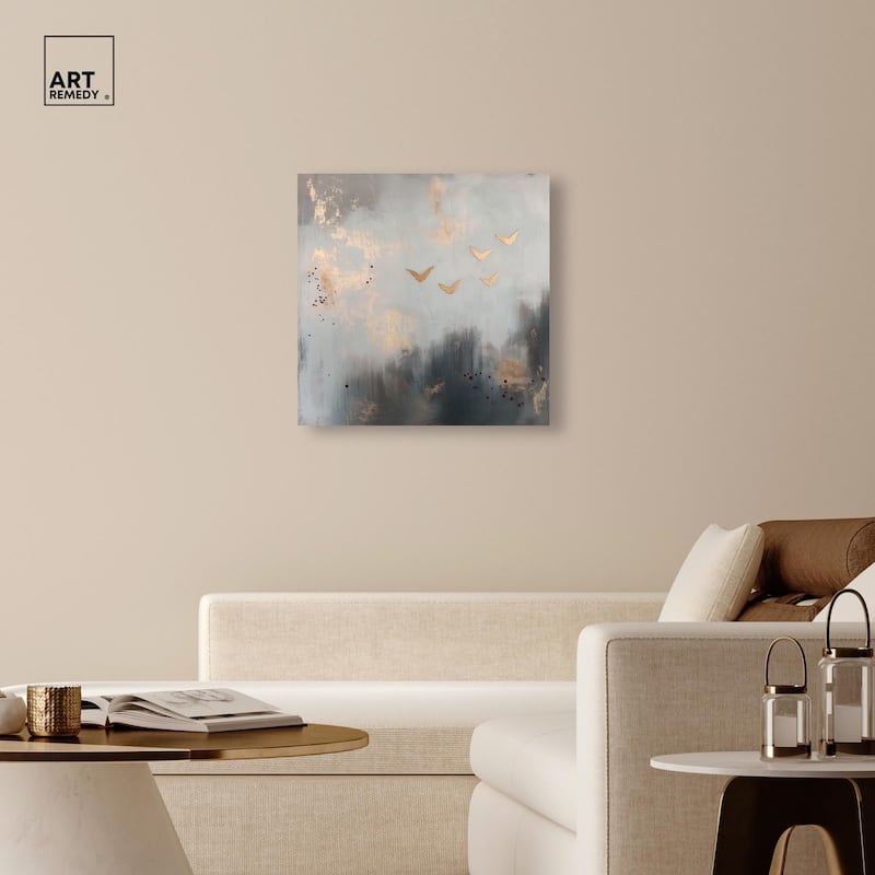 Golden Nebula Canvas by Art Remedy, Gallery Wrapped