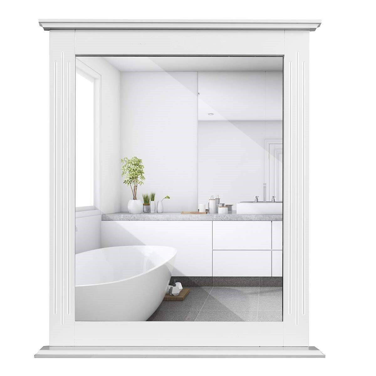 Visito 40 Bathroom Furniture Mirror White Frame 