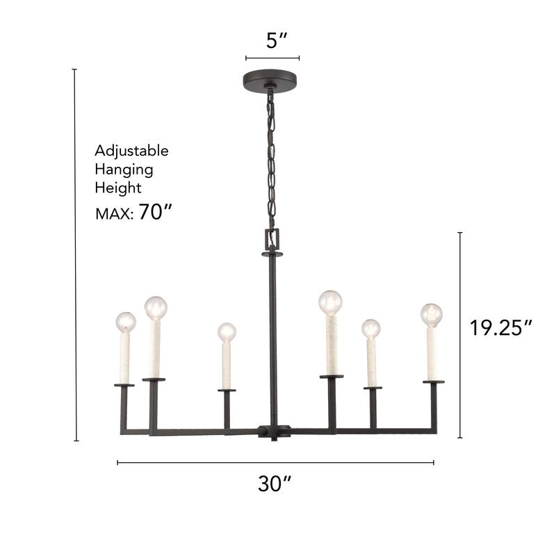 Elk Home Dunne Multi Finishes Metal 6 Light Chandelier