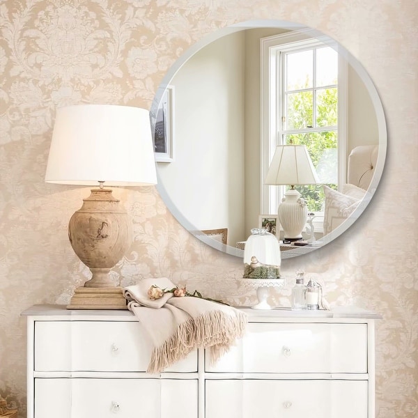 Modern Frameless Beveled Wall-Mounted Bathroom Vanity Mirror. Opens flyout.