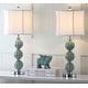 preview thumbnail 1 of 10, SAFAVIEH Lighting Stephanie 28-Inch Ceramic Table Lamp Set of 2 - 12" x 12" x 28" 12" x 12" x 28"