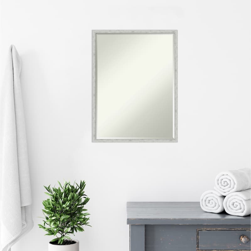 Imprint Half-Inch-Bevel Wood Framed Bathroom Vanity Wall Mirror - Glass Size 18x24