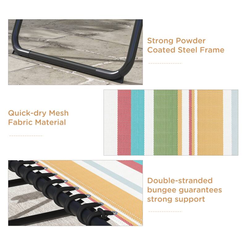 Outsunny Folding Chaise Lounge Chair Set of 2, Patio Sun Tanning Chair, Outdoor Chaise Lounger with 4-Position Reclining Back