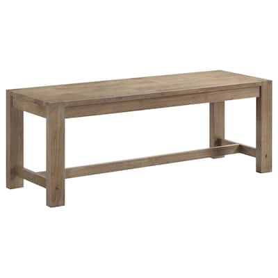 Scott Dining Bench with Trestle Base, Backless Brown Hardwood, 47 Inch