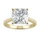 preview thumbnail 7 of 15, 3.30ct Moissanite Cushion Solitaire Engagement Ring in 14k Gold