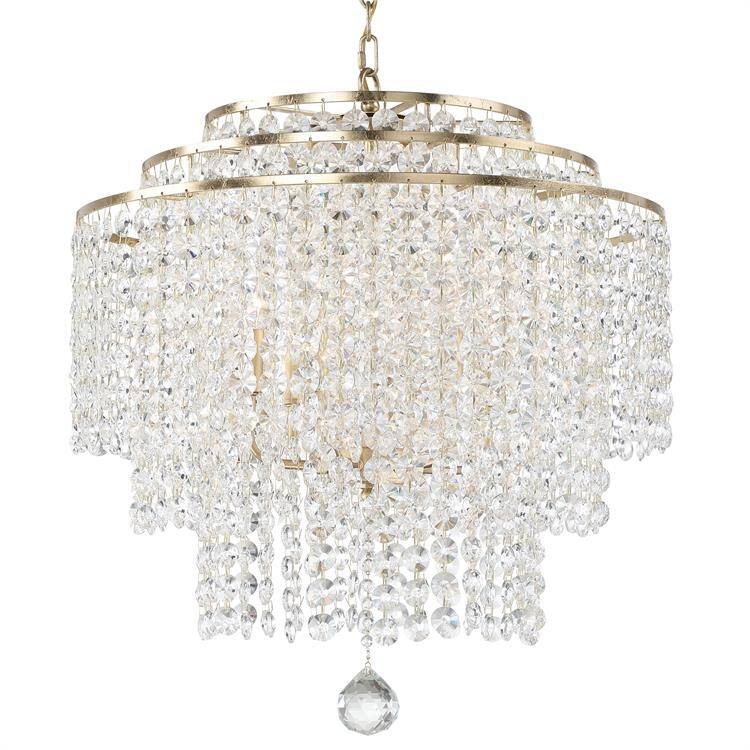 Gabrielle 6 Light Antique Gold Chandelier - 22'' W x 25'' H