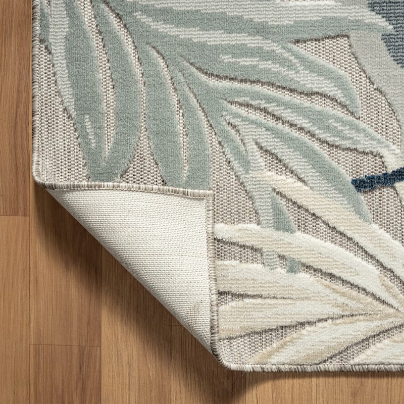 Sevita Botanical Textured Contemporary Indoor/Outdoor Area Rug