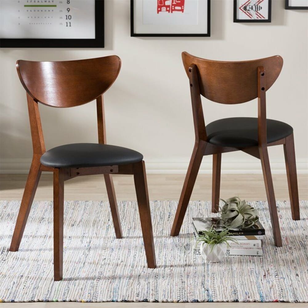 Walnut veneer cheap dining chairs