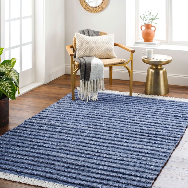 Surya Gossett Handmade Indoor / Outdoor Nordic Area Rug - 2' x 3' - Dark Blue