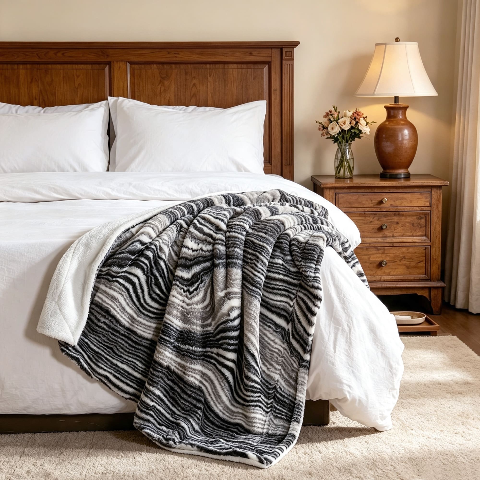Tallulah FauxFur Reversible Sherpa Throw