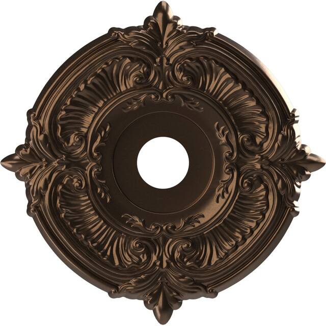3 1/2" Inside Diameter - Attica Thermoformed PVC Ceiling Medallion - 19" Outside Diameter - Metallic Antique Brass