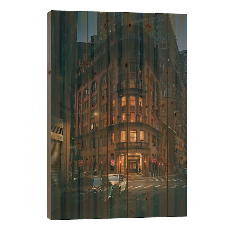 Delmonico's, Fidi Print On Wood by Jon Bilous - Multi-Color - 40x26x1.5