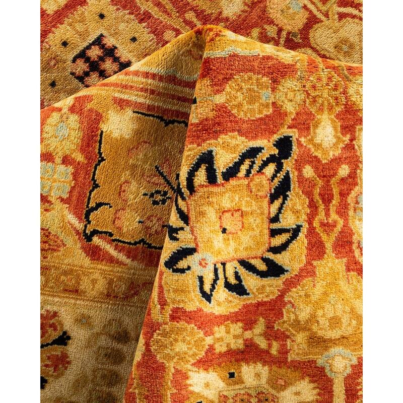 Overton Hand Knotted Wool Vintage Inspired Traditional Ottoman Red Area Rug - 4' 7" x 5' 10"