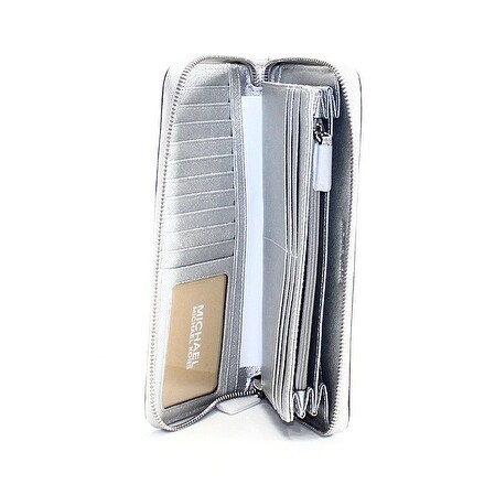 michael kors silver metallic wallet