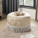 preview thumbnail 7 of 90, Yolanda Performance Fabric 25" Tufted Round Footstool Ottoman with Rope Fringe