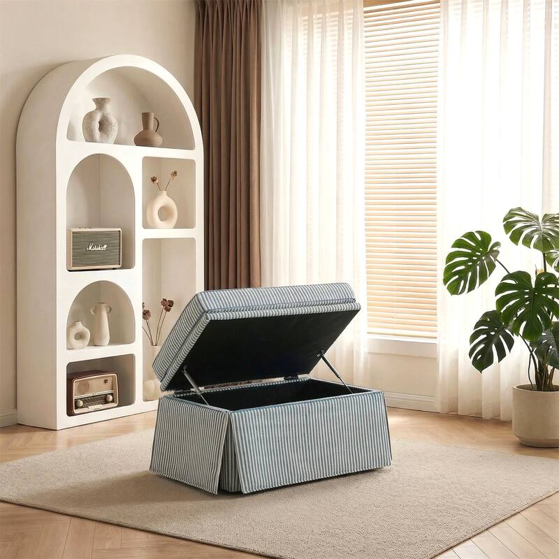 Skirted Oversized Storage Ottoman