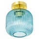 preview thumbnail 2 of 16, River of Goods Ignace Brushed Gold Metal 10.25-Inch Ceiling Light with Frosted White Glass Globe Shade
