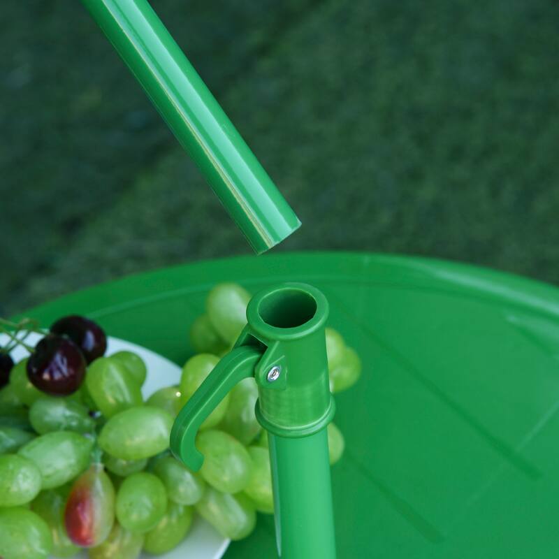 Outsunny Kids Folding Picnic Table and Chair Set Frog Pattern - 19.75" L x 19.75" W x 18" H
