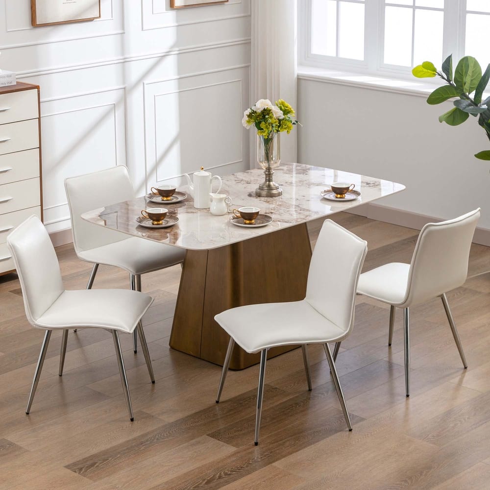 Minimalist 19" Wide Faux Leather Side Chairs