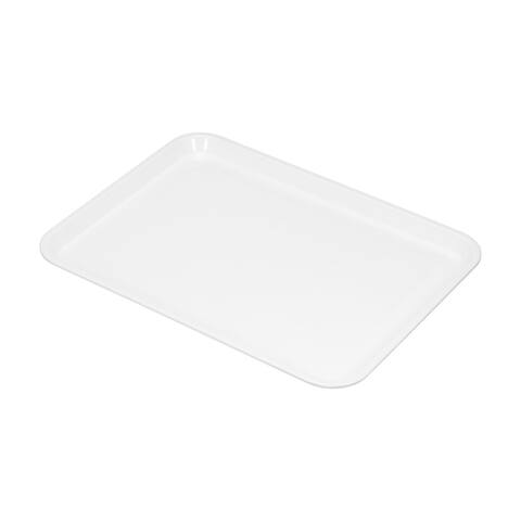 12x8" Fast Food Tray, Plastic Multi-Purpose Rectangle Serving Tray, White