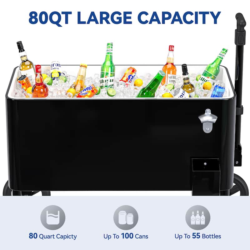 Moasis 80 Quart Wagon Rolling Cooler