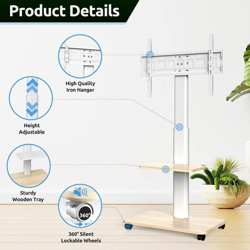 Mobile TV Stand with Wheels