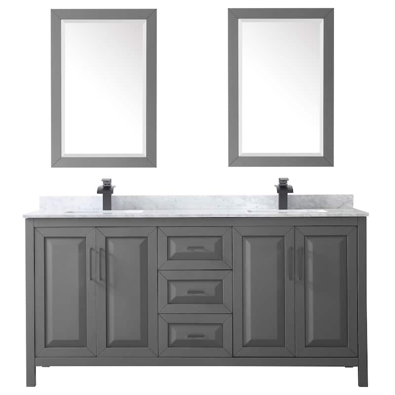 Wyndham Collection Daria 72" Free Standing Double Vanity Set with MDF