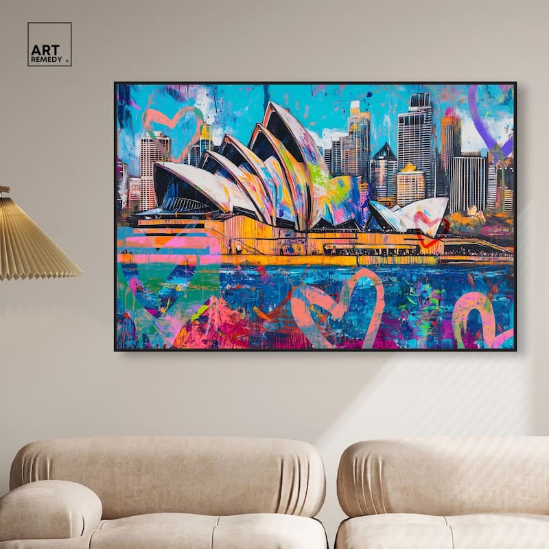 Sydney Opera Graffiti Canvas by Art Remedy