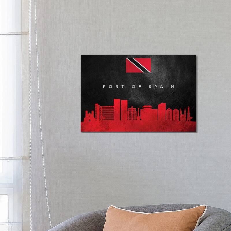 iCanvas "Port Of Spain Trinidad And Tobago Skyline" by Adrian Baldovino Canvas Print - 18x26x1.5