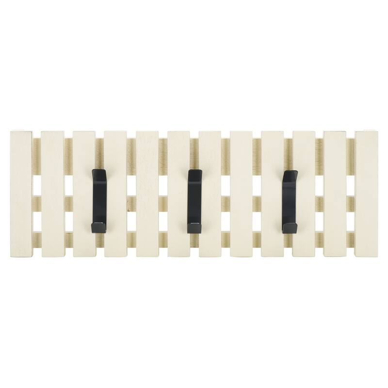 SAFAVIEH Cato 3-Hook Wall Mounted Coat Rack - 19"W x 1"D x 7"H