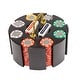 preview thumbnail 1 of 3, 200 14 Gram Coin Inlay Poker Chips & Wooden Carousel - Black
