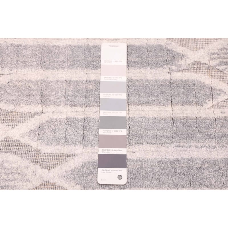 ECARPETGALLERY Hand Loomed Elysian Grey Silk Rug - 6'5 x 9'7