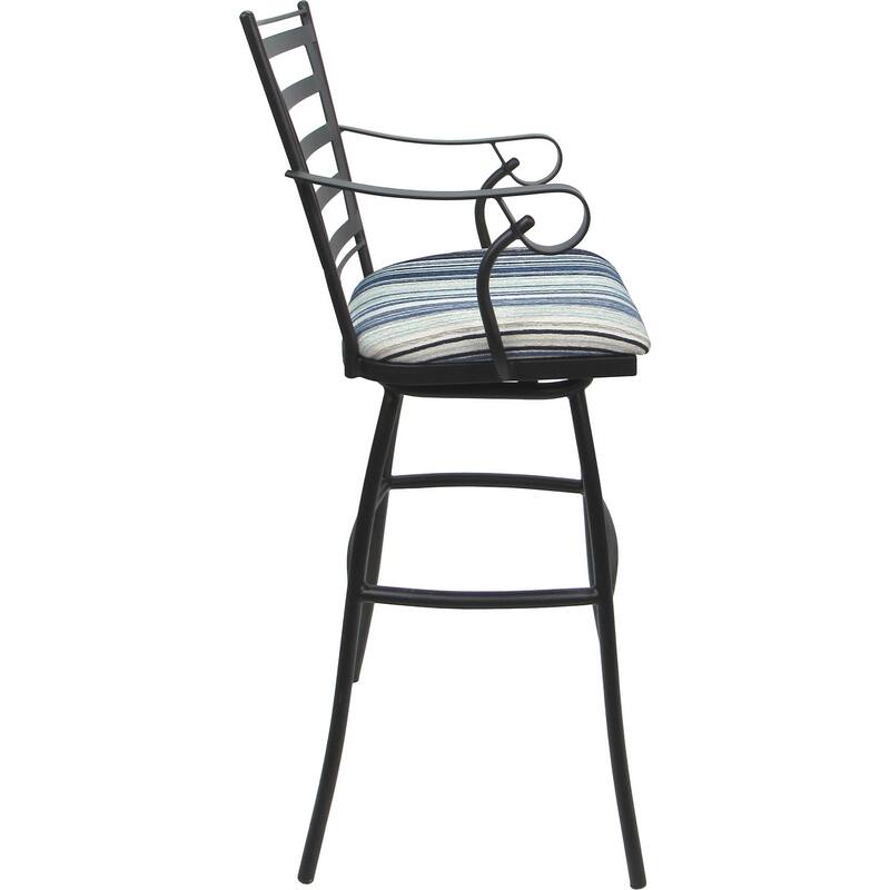 Set of 3 Outdoor Indoor Bar Stool Counter Extra Tall - Jenna with Arms