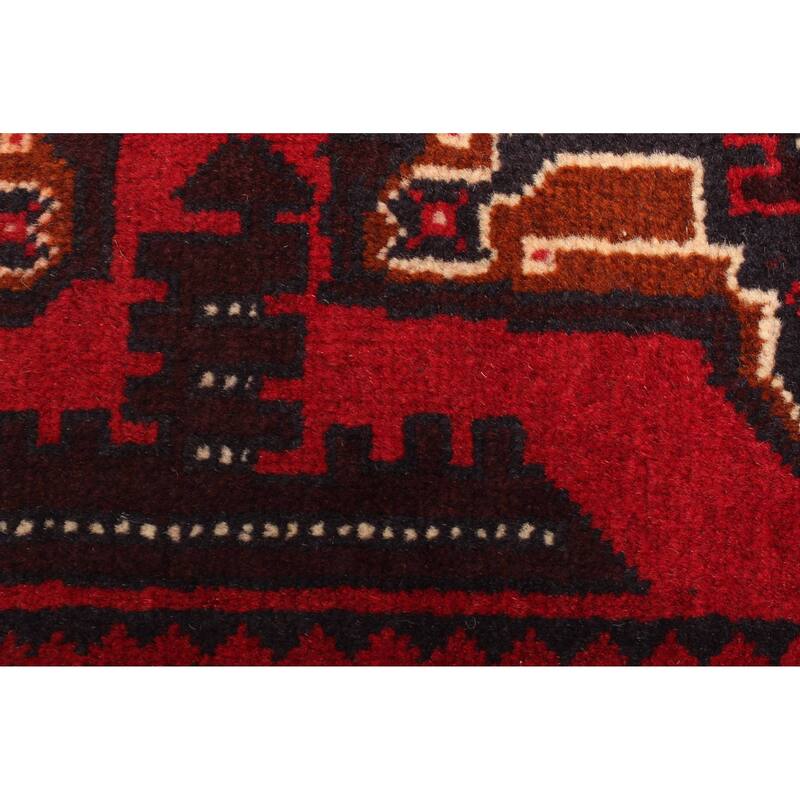 ECARPETGALLERY Hand-knotted Teimani Red Wool Rug - 4'6" x 6'0"