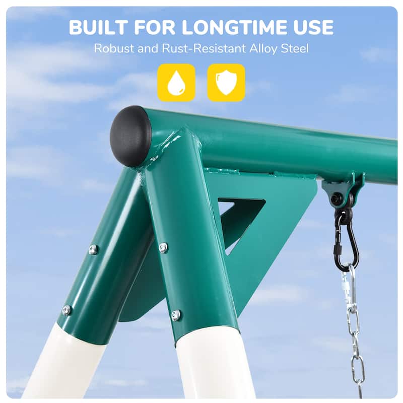 9.5' Heavy Duty Metal Swing Set