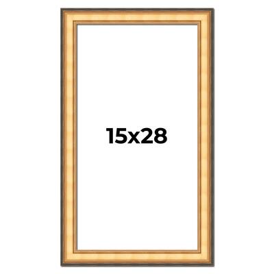 15x28 Frame Gold Plein Aire Solid Wood Picture Frame Width 2 Inches |